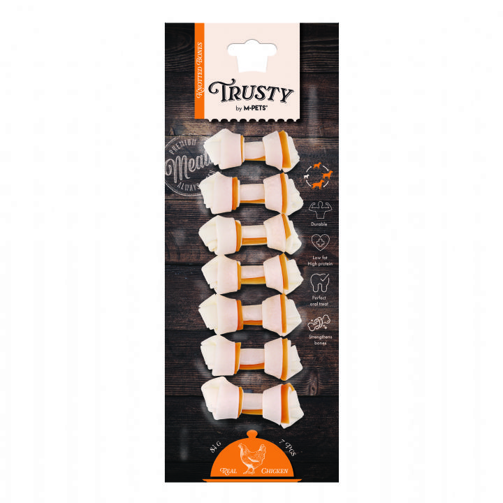  TRUSTY CHICKEN DÜĞÜMLÜ KEMİK 7Lİ 84GR/6,4CM BRSP-19046099 -1