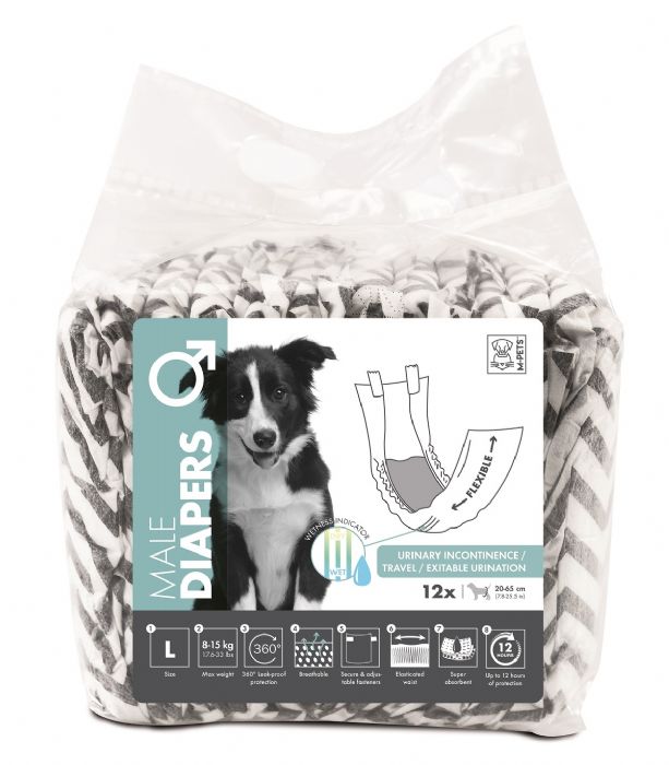 brsp 10116399 M-PETS DIAPERS ERKEK KÖPEKLER İÇİN KÜLOT (L) 12Lİ-1