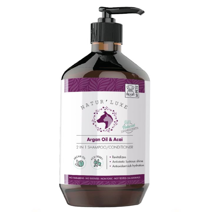 brsp 10123799 M-PETS NATURLUXE DOG SHAMPOO & CONDITIONER ARGAN OIL & ACAI 500ML-1