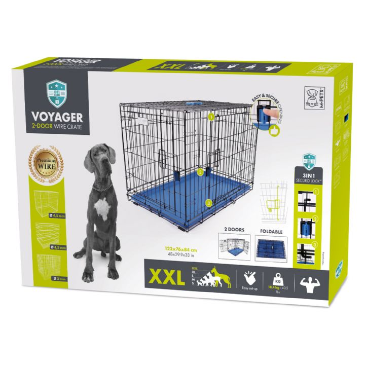 brsp 10450917 M-PETS VOYAGER KÖPEK KAFESİ 2 KAPILI (XXL) 122X76X84CM -1