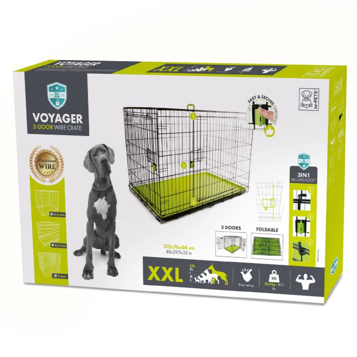 brsp 10451503 M-PETS VOYAGER KÖPEK KAFESİ 2 KAPILI (XXL) 122X76X84CM -1