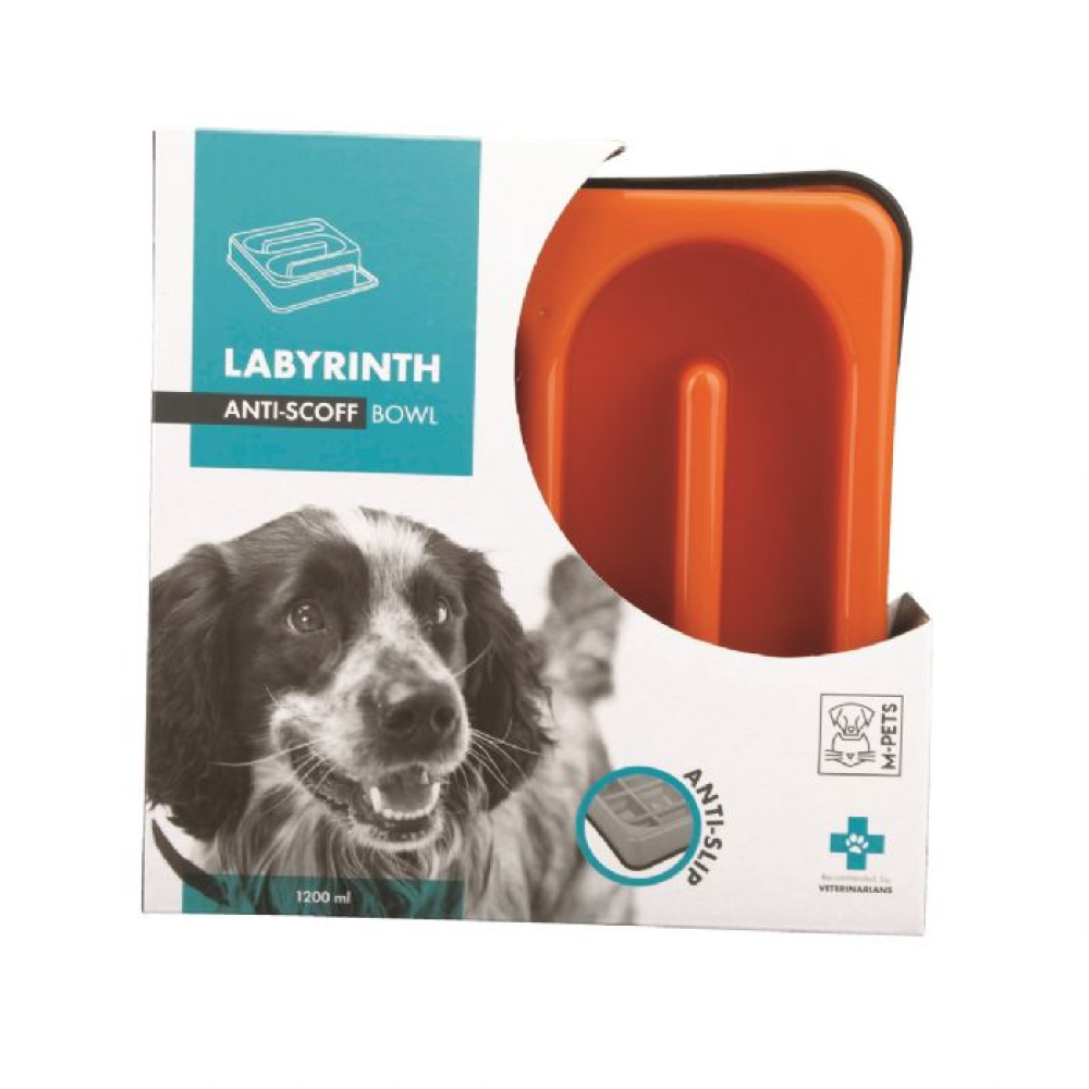 10504217 M-PETS LABRYNTH YAVAŞ YEME MAMA KABI 1200ML ORANGE brsp-1