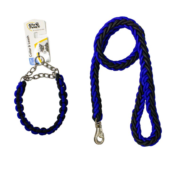 10714 ALLY PAWS COLLAR & LEASH (L) 2,5CMX120CM brsp-1