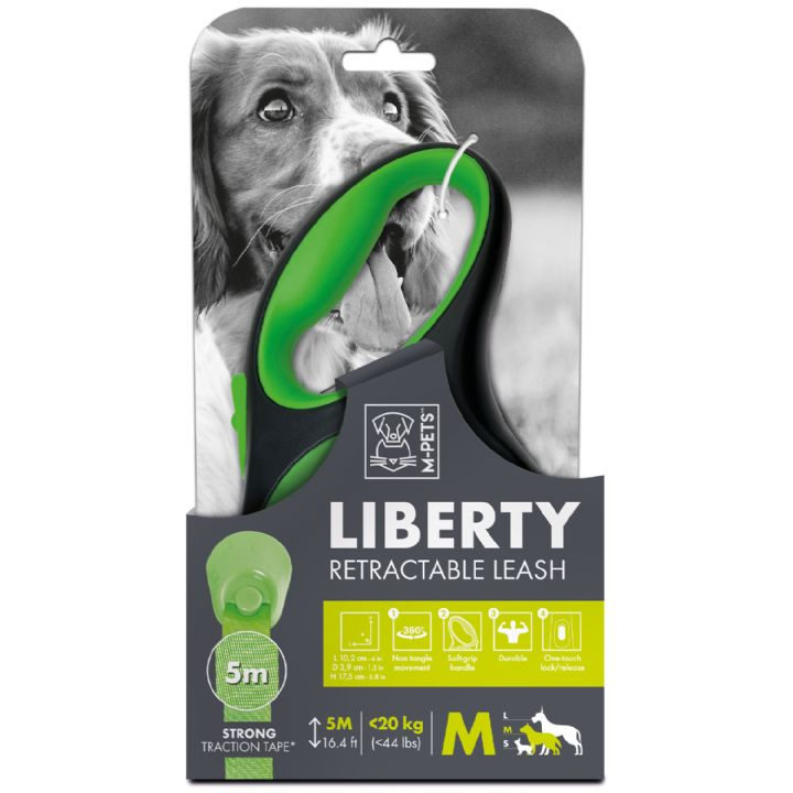 10824499 M-PETS LIBERTY OTOMATİK GEZDİRME ŞERİT 5MT/GREEN (M) brsp-1