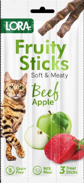 Proff Fruity Sticks Lora Biftekli ve Elmalı Kedi Ödülü 3x5 Gr lora-1