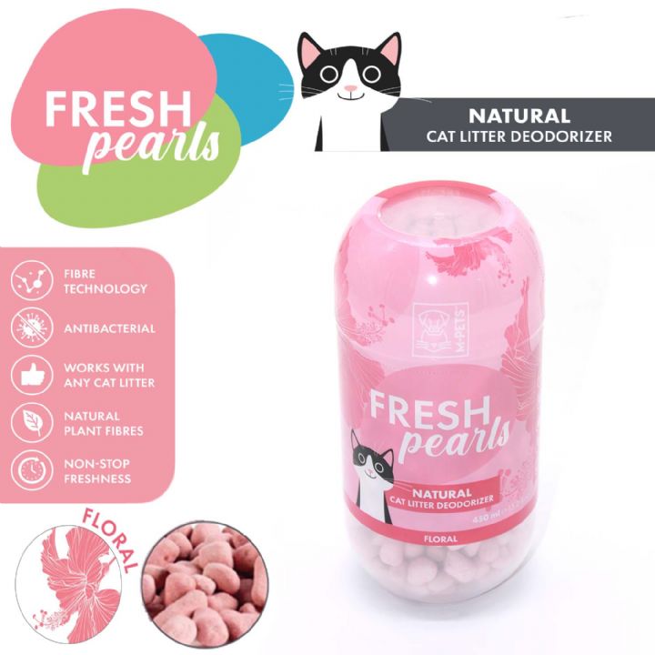 brsp 20116607 M-PETS FRESH PEARLS KEDİ KUMU DEODORANT ÇİÇEK KOKULU 450ML-1