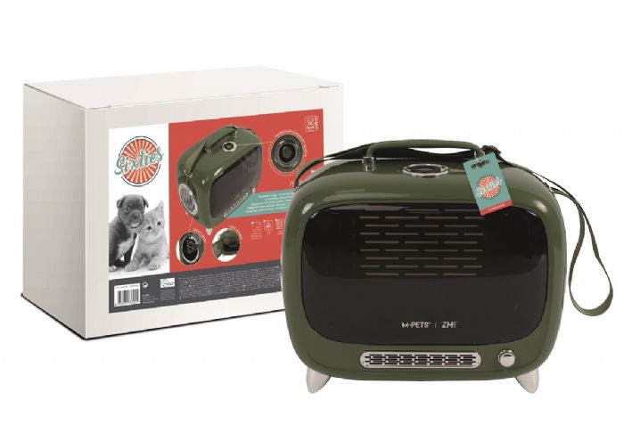 brsp 20401099 M-PETS SIXTIES TV TAŞIMA ÇANTASI GREEN 44X26X38CM-1