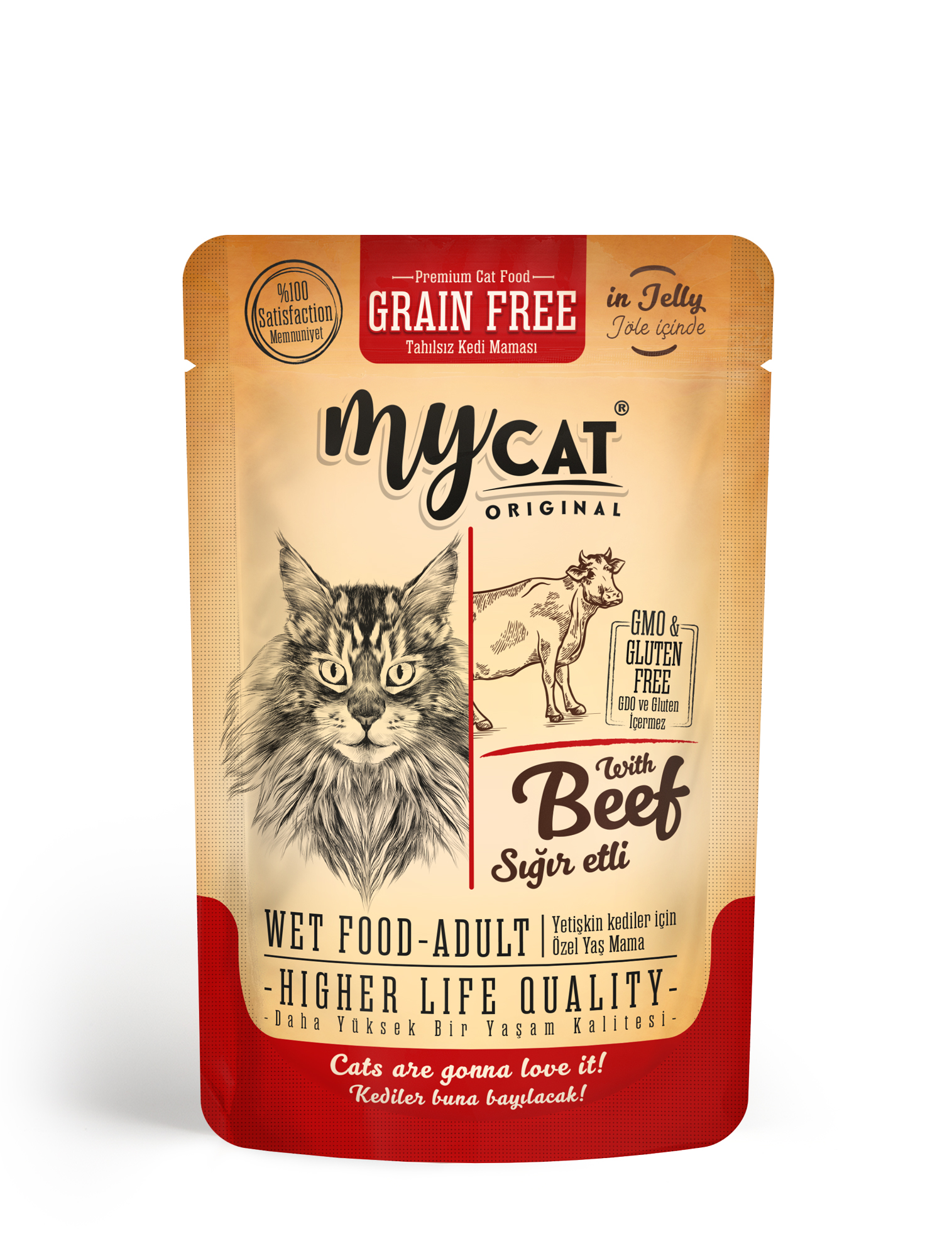 MYCAT SIĞIR ETLİ POUCH YAŞ MAMA 85GR 4030-1