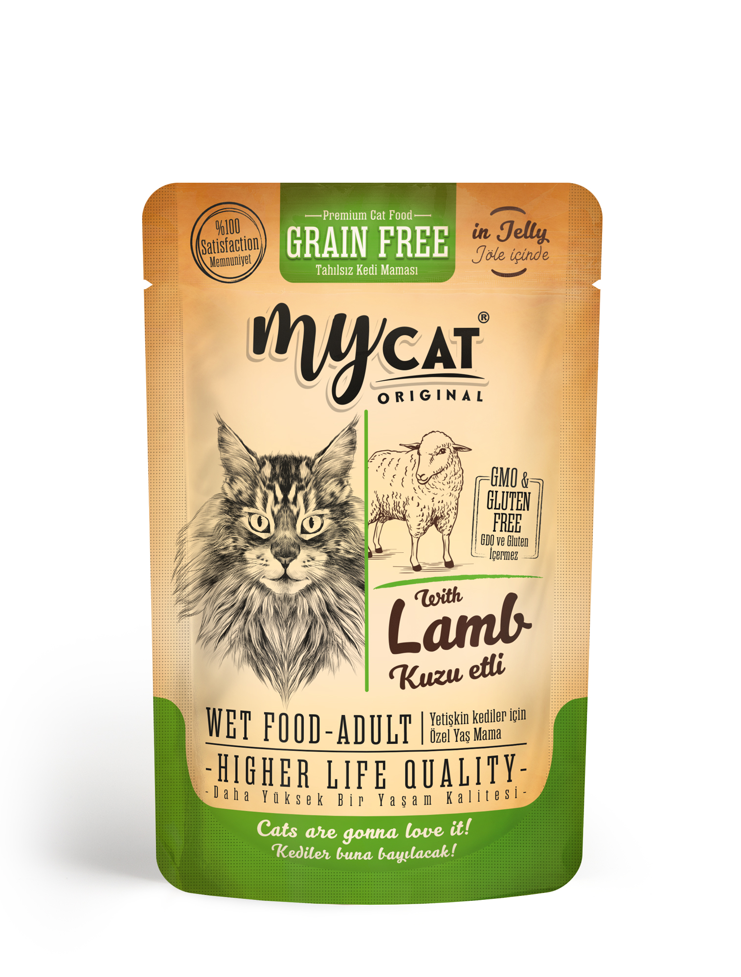 MYCAT KUZU ETLİ POUCH YAŞ MAMA 85GR 4054-1