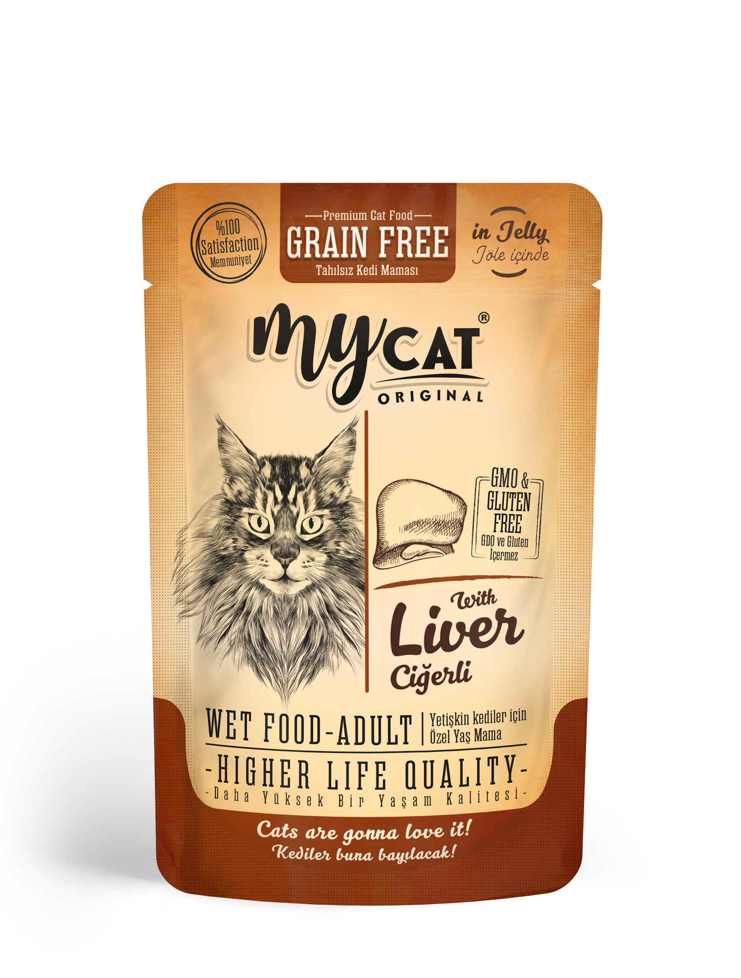 MYCAT CİĞERLİ POUCH YAŞ MAMA 85GR 4078-1