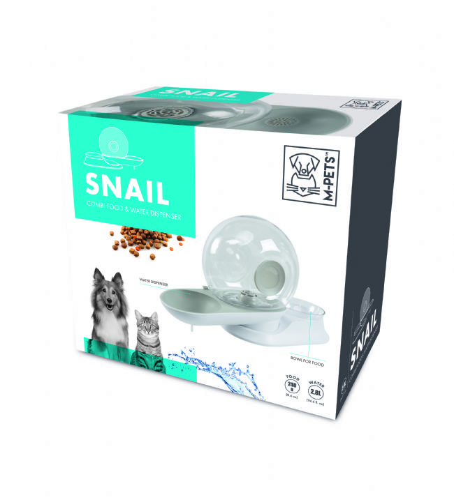 brsp 60500699 M-PETS SNAIL HAZNELİ SU ve MAMA KABI WHİTE 2800ML-240GR-1