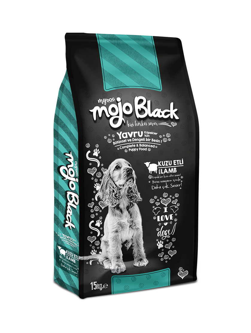 MOJO BLACK KUZU ETLI YAVRU KÖPEK MAMASI 15KG-1