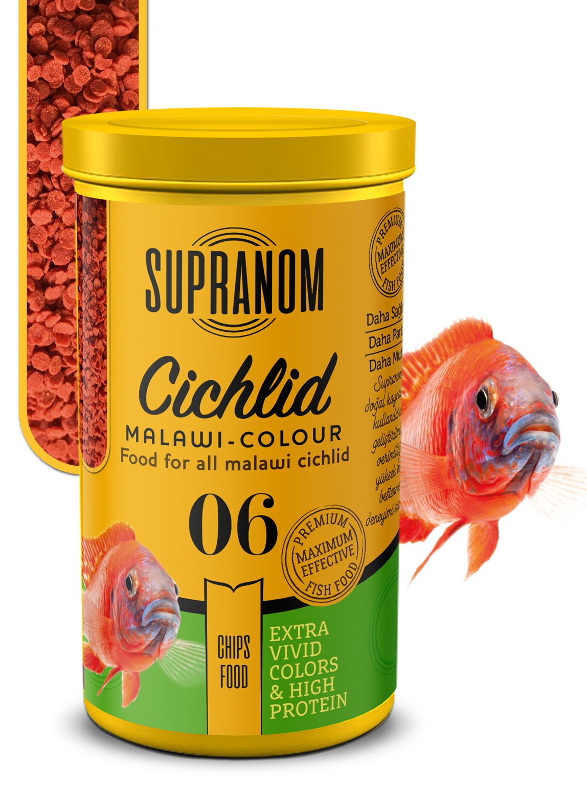 Supranom cichlid balık yemi malawi-colour chips food 250ml (06)-1