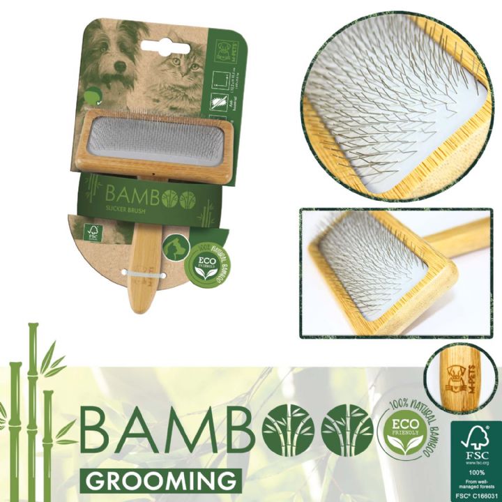 brsp 10119399 M-PETS BAMBOO İNCE TELLİ FIRÇA (L)-1