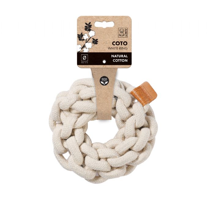 brsp-10646701 M-PETS COTO WHITE LOOP BALL 6,5CM ÇEKMELİ ÖRGÜ TOP OYUNCAK-1