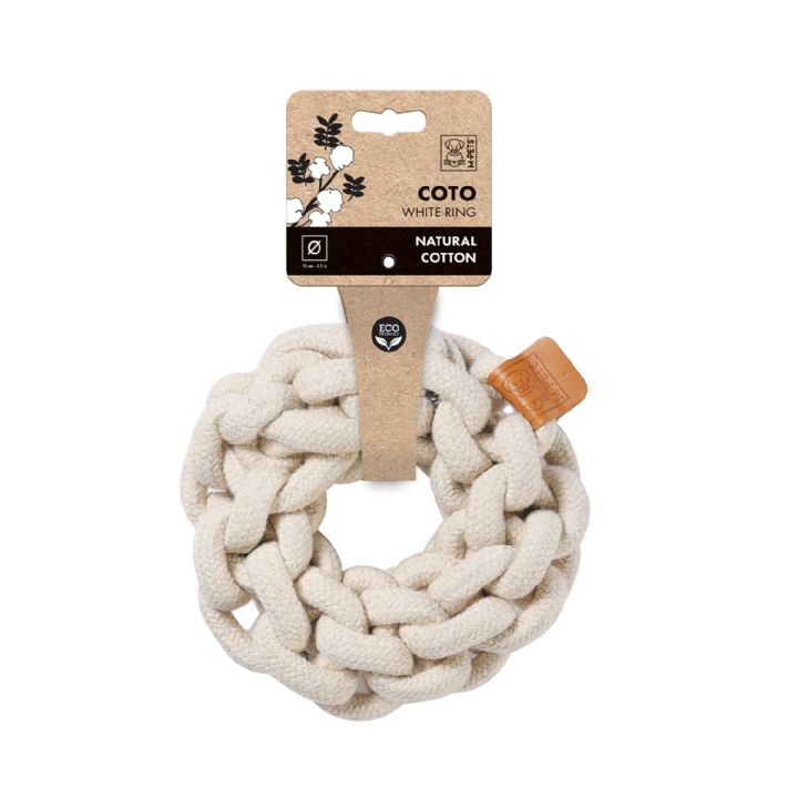 brsp-10647901 M-PETS COTO WHITE RING 13CM ÖRGÜ HALKA OYUNCAK-1