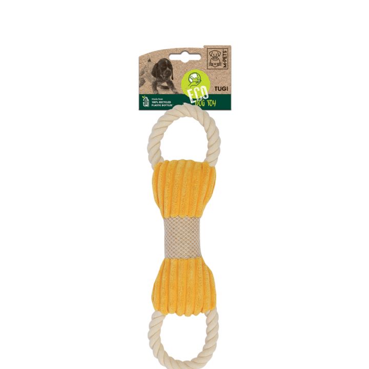 brsp 10649699 M-PETS ECO DOG TOY - TUGI SARI BEJ KEMİK ŞEKİLLİ KÖPEK OYUNCAĞI-1