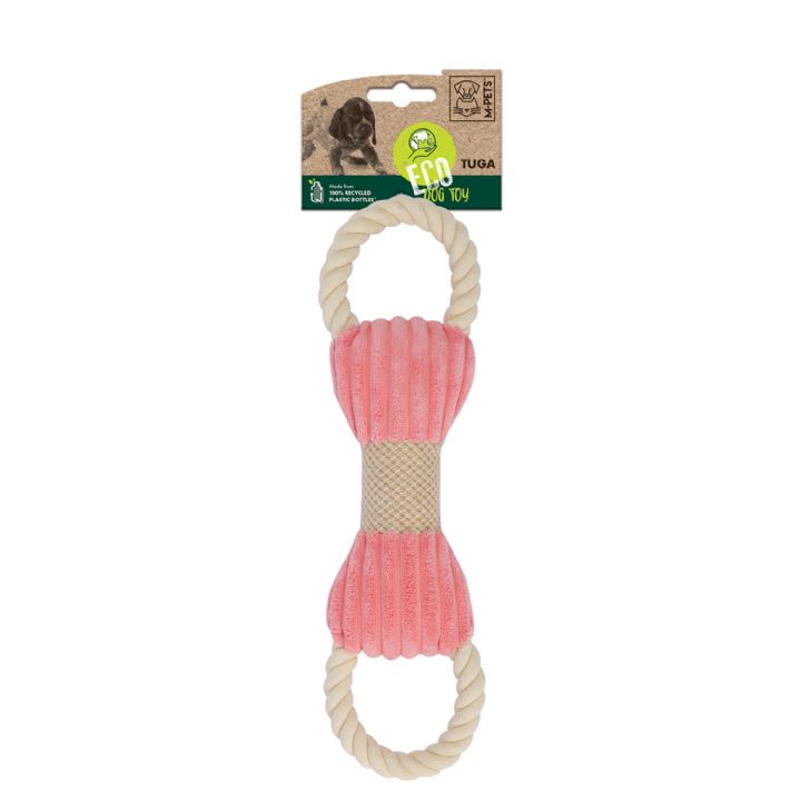 brsp 10649799 M-PETS ECO DOG TOY - TUGA PEMBE BEJ KEMİK ŞEKİLLİ KÖPEK OYUNCAĞI-1