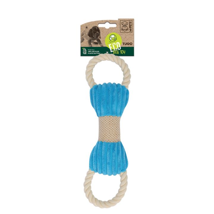 brsp 10649899 M-PETS ECO DOG TOY - TUGO MAVİ BEJ KEMİK ŞEKİLLİ KÖPEK OYUNCAĞI-1