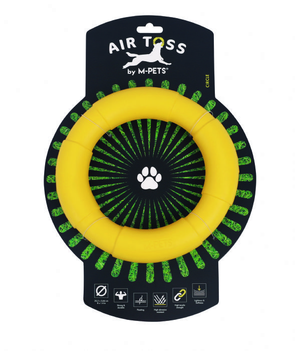 brsp-10658006 M-PETS AIR TOSS CİRCLE DAYANIKLI SUDA YÜZEN KÖPEK OYUNCAĞI YELLOW-1