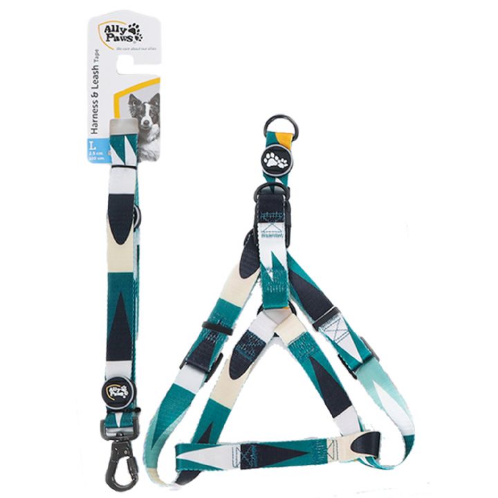 BRSP-10732 ALLY PAWS HARNESS & LEASH TAPE (L) 2,5CMX120CM GEZDİRME SETİ-1