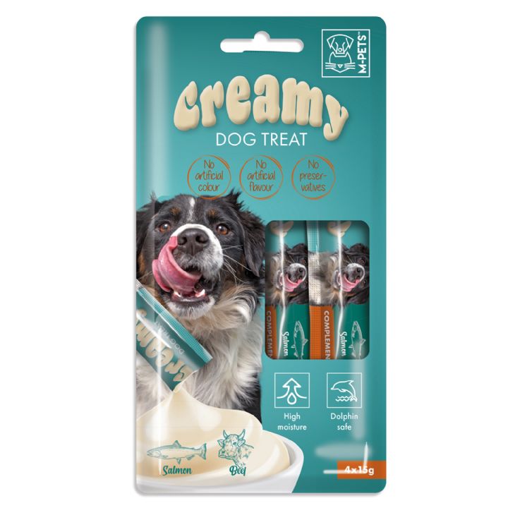 brsp 19039299 M-PETS KÖPEK ÖDÜLÜ CREAMY SOMON BALIKLI BİFTEKLİ 4X15GR-1