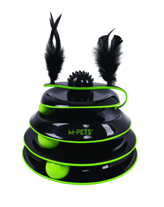 BRSP-20639299 M-PETS CASTLE PLAY TOWER KEDİ OYUNCAĞI BLACK/GREEN-1