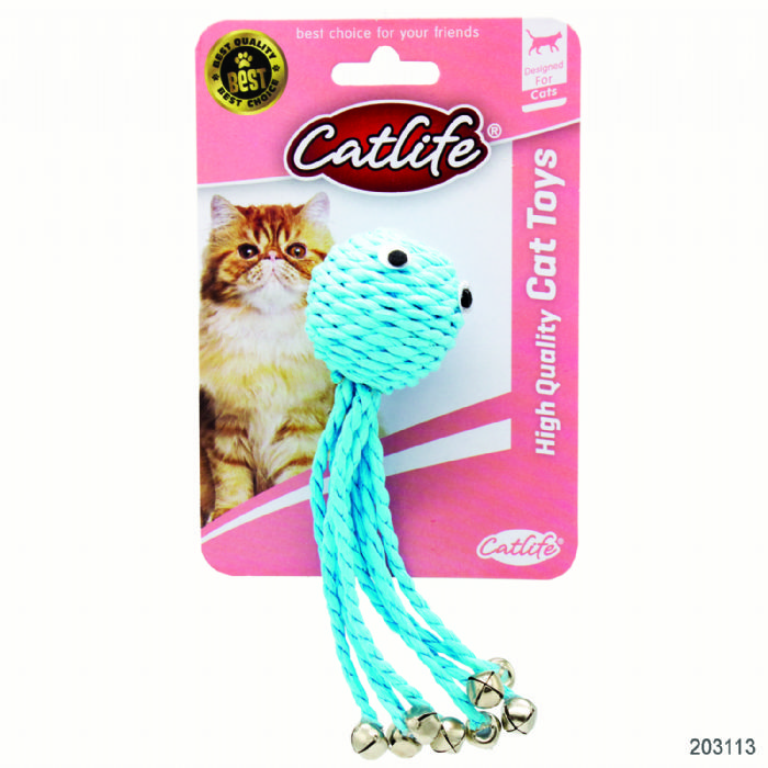 Catlife Kediler İçin Hasır Zilli Ahtapot Oyuncak 203113-BRSP-1