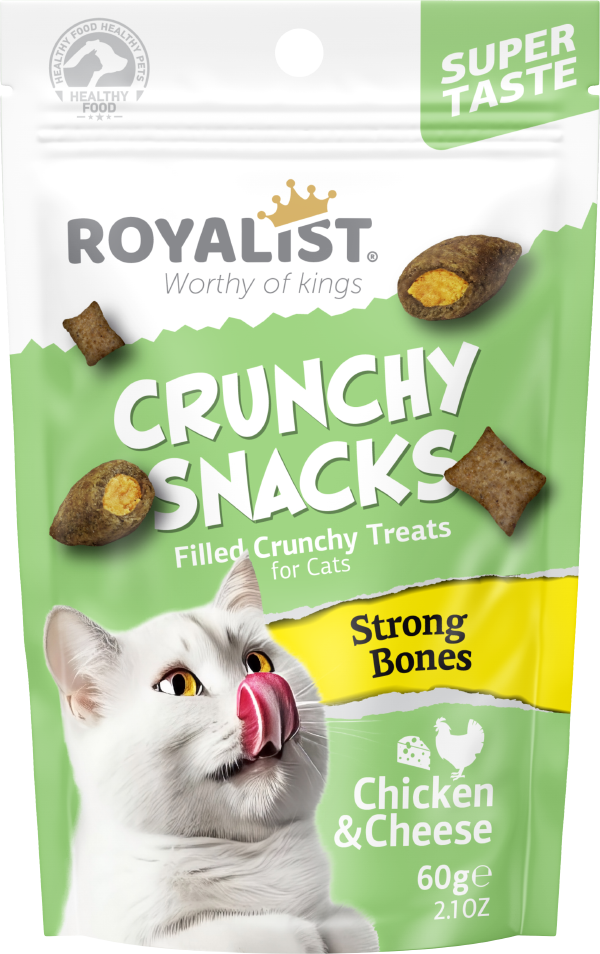 CRUNCHY SNACKS TAVUK & PEYNİR /STORNG BONES KEDİ ÖDÜL MAMASI 60 GR 03741-1