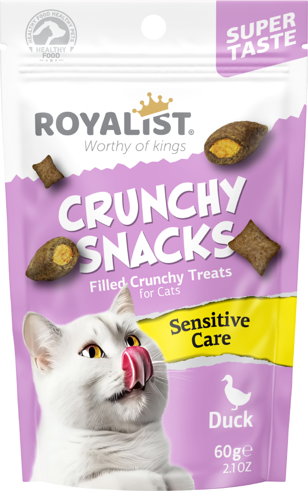 CRUNCHY SNACKS ÖRDEK /SENSİTİVE CARE KEDİ ÖDÜL MAMASI 60 GR 03740-1