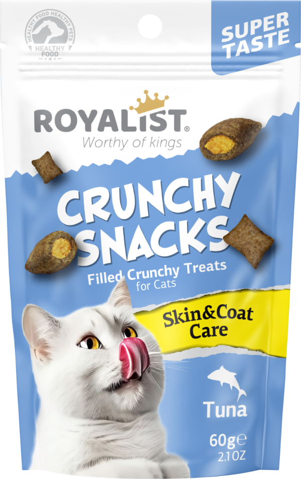 CRUNCHY SNACKS TUNA/ SKİN &COAT CARE KEDİ ÖDÜL MAMASI 60 GR 03742 -1