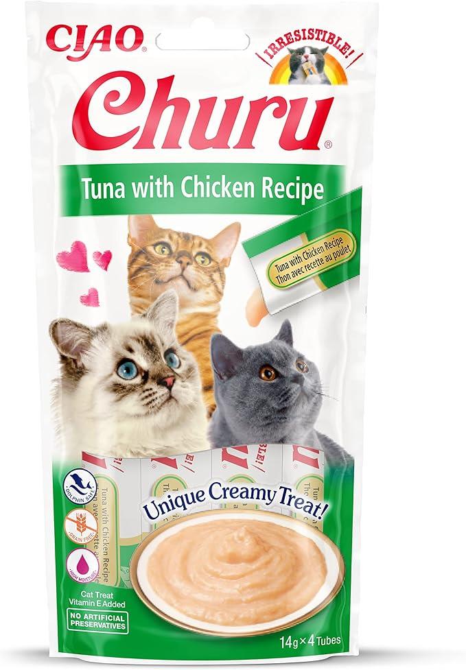 CZP-EU102 Ciao Churu Cream Tuna ve Tavuklu Kedi Ödül Kreması 4 x 14  4 x 14 Gr-1