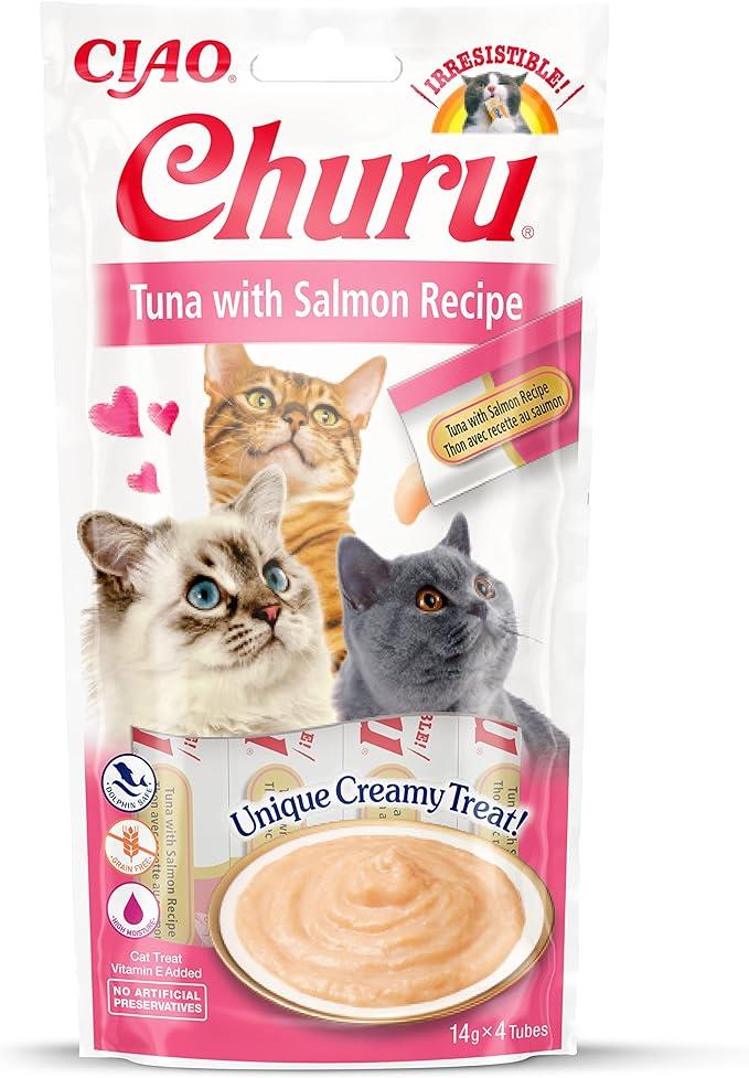 CZP-EU106 Ciao Churu Cream Ton Balıklı ve Somonlu Kedi Ödül Kreması 4 x 14 Gr-1