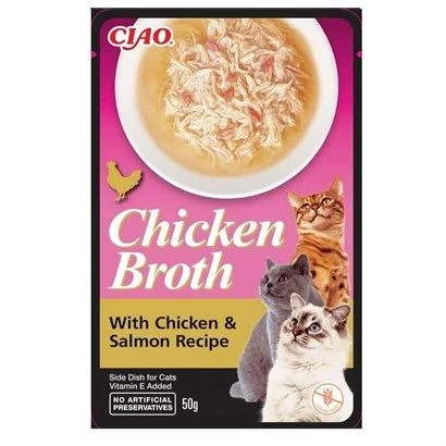 CZP-EU824  CİAO CHİCKEN BROTH TAVUK SULU VE SOMONLU KEDİ ÇORBASI 50 GR-1