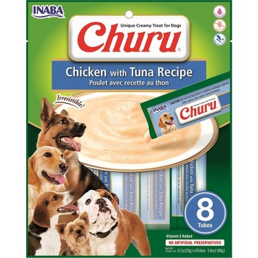 CZP-EUD602 NABA CİAO CHURU TON BALIKLI VE TAVUKLU TAMAMLAYACI KÖPEK ÖDÜL MAMASI 8 X 20 GR-1