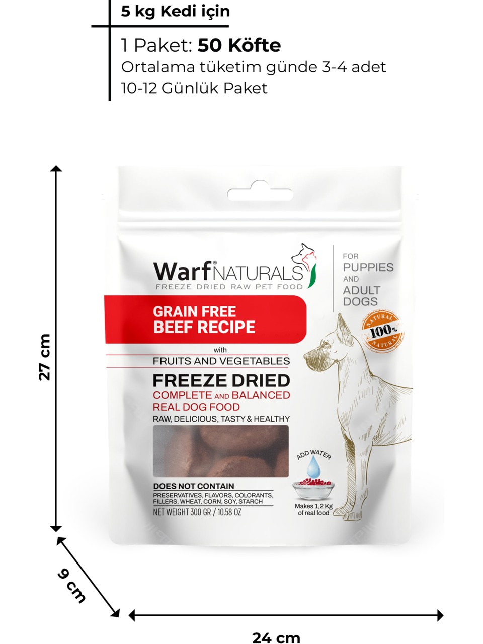 Freeze Dried - Dana Etli Köpek Maması 300gr 37400-1