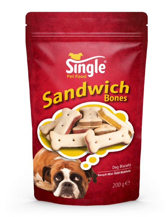 has-9913 Single Sandw. Kemik Şek. Köpek Bisküvisi 200gr-1