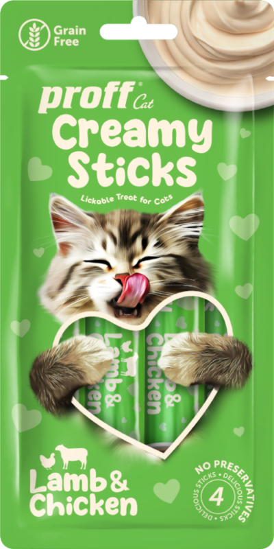 LORA Proff Cat Creamy Sticks, Lamb & Chicken 4X15GR-1