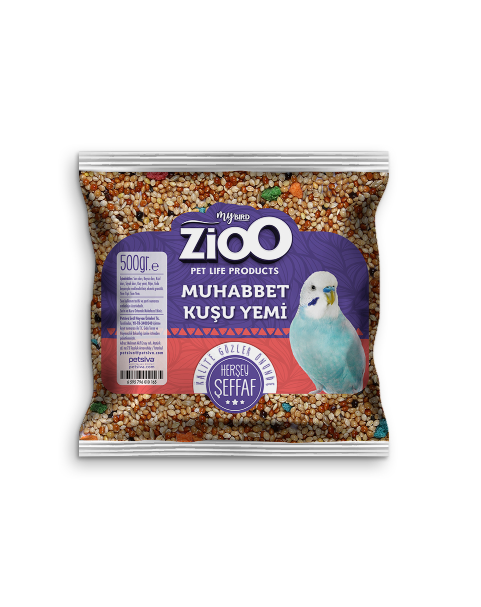 Zioo Muhabbet Kuşu Yemi Poşet 500gr-1