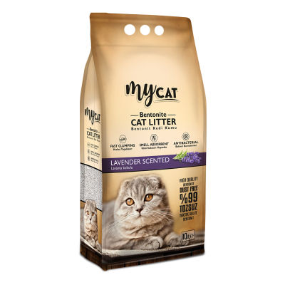 MYCAT (10 LT) BENTONİT KEDİ KUMU LAVANTA KOKULU (İNCE TANE)-1