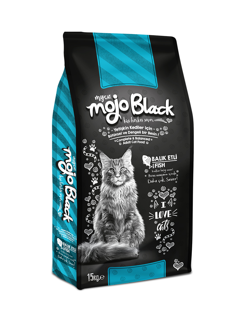 MOJO BLACK BALIKLI KEDİ MAMASI 15KG-1