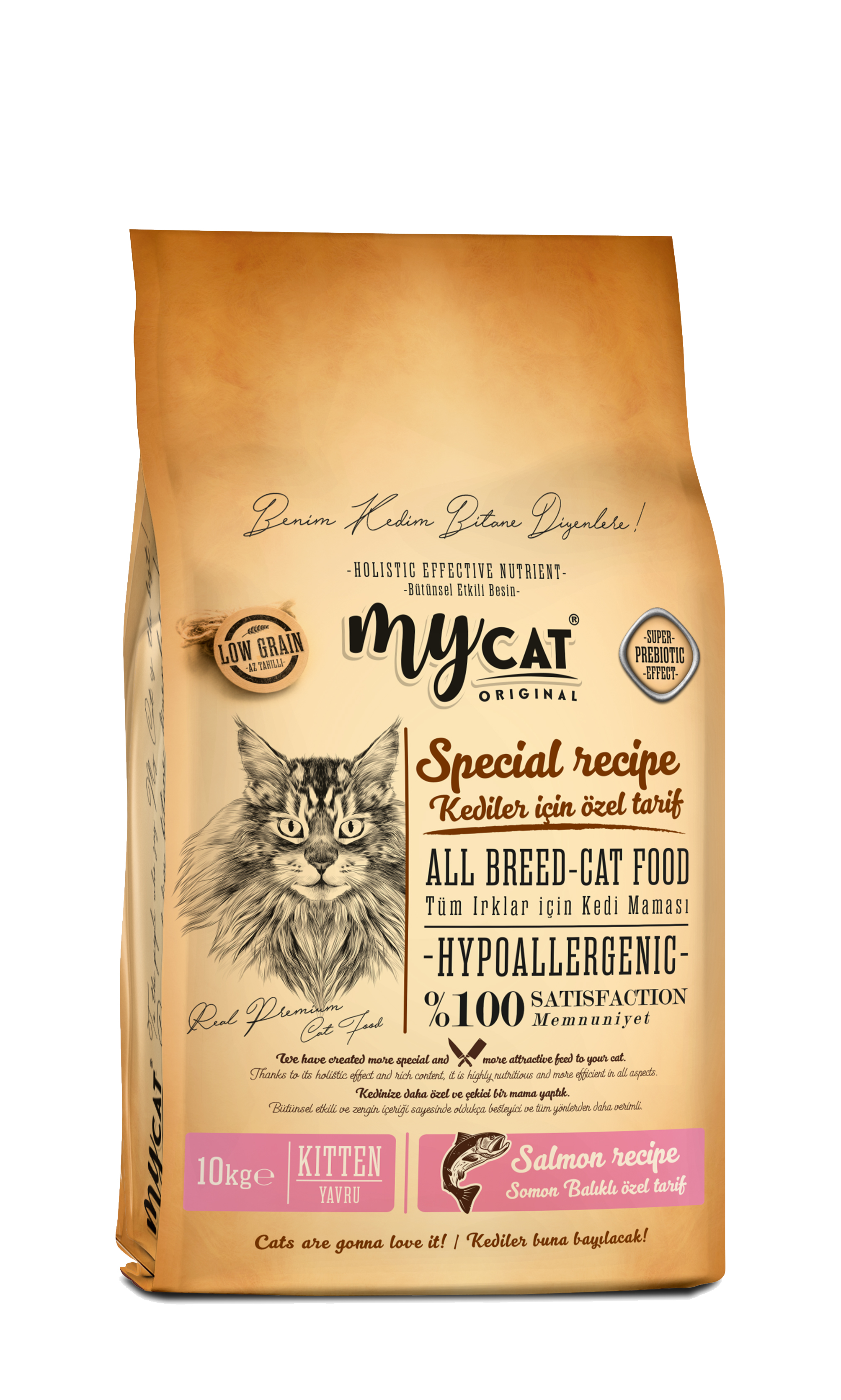 MYCAT ORİGİNAL SOMON BALIKLI HYPOALLERGENİC YAVRU KEDİ MAMASI 10KG-1