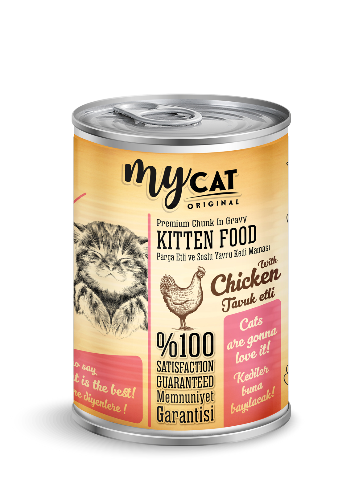 MYCAT TAVUK PARÇA ETLİ YAVRU KEDİ KONSERVERSİ (400GR)-1