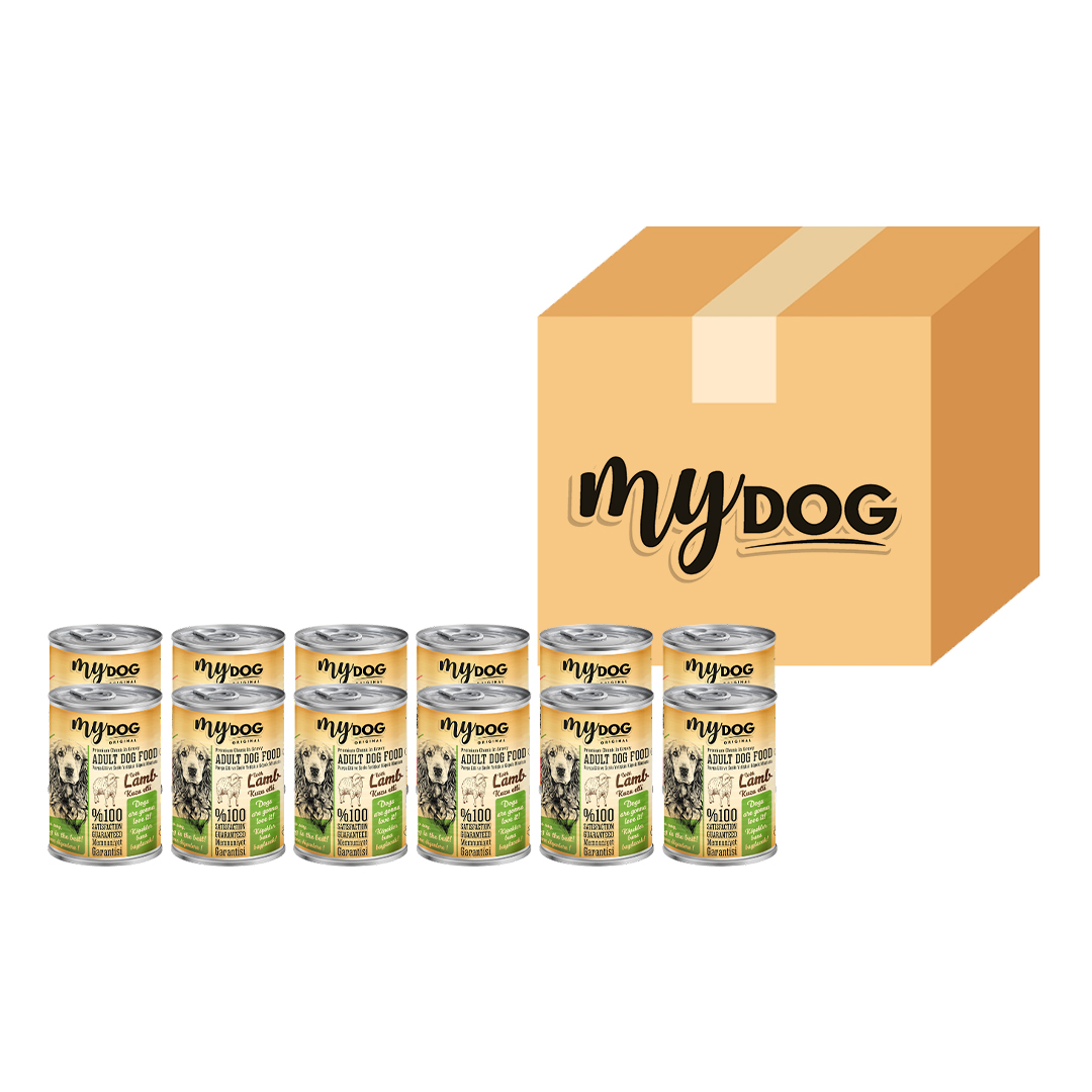 MYDOG KUZU PARÇA ETLİ YETİŞKİN KÖPEK KONSERVERSİ 12 Lİ (400GR)-1