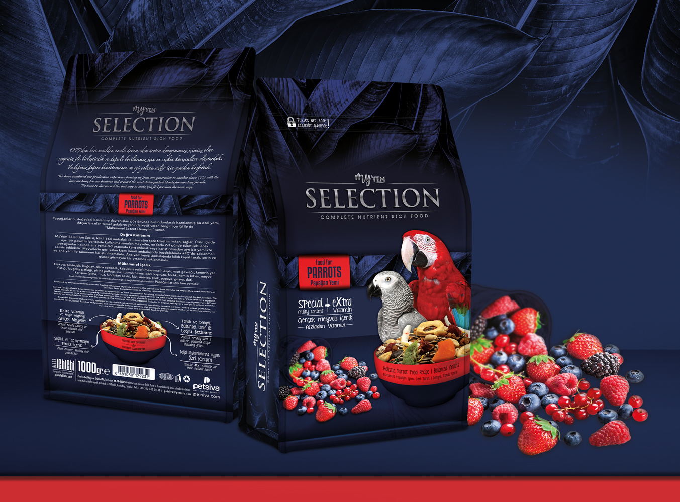 myyem selection gerçek meyve parçalı papağan yemi 750gr -1