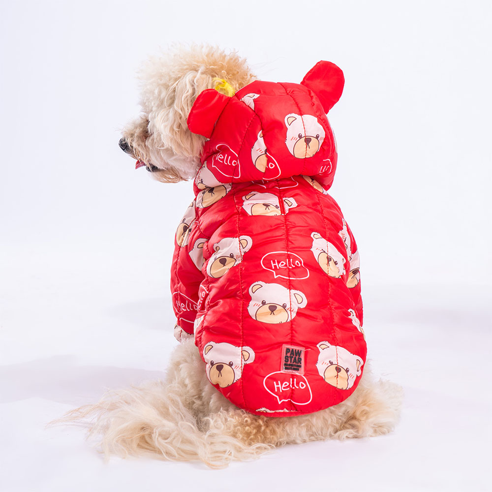 paw-23525 kırmızı teddy puff yağmurluk 2XL beden-1