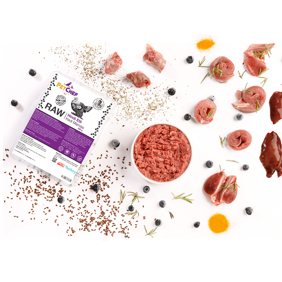 PCF-Raw (Çiğ) Hindi Etli Kedi & Köpek Maması 500GR-1