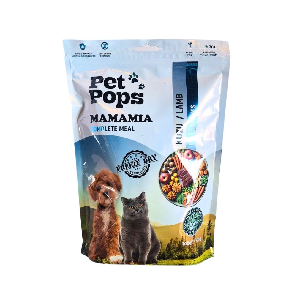 petpops complete meal freeze dry kurutulmuş kuzu etli kedi&köpek yemeği  300gr-1