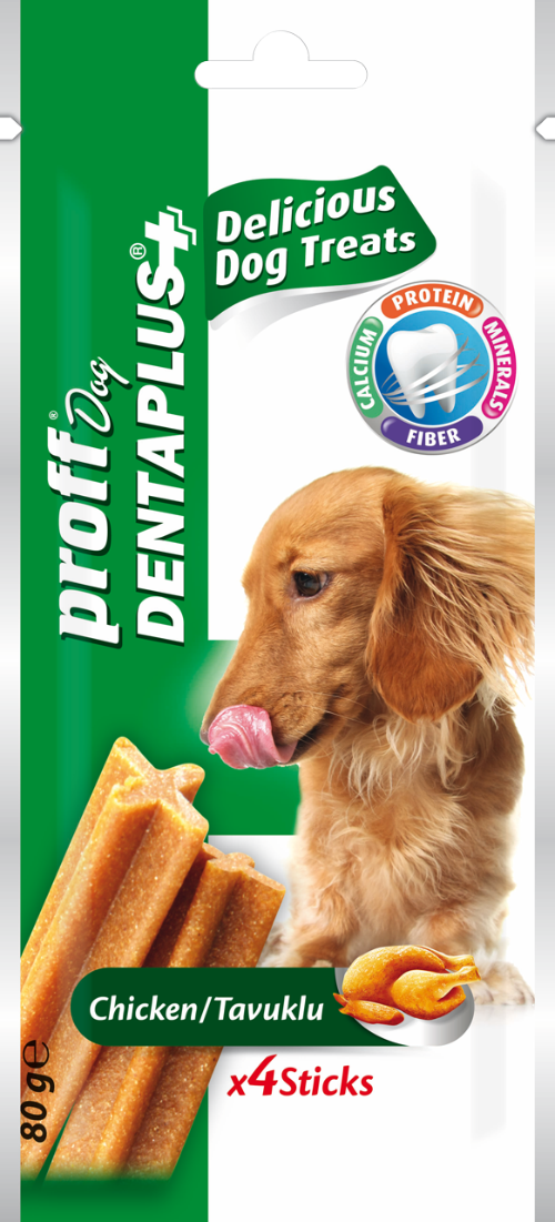 Proff Dog Dentaplus Tavuklu Ödül Çubuk 4 lü 80gr lora-1