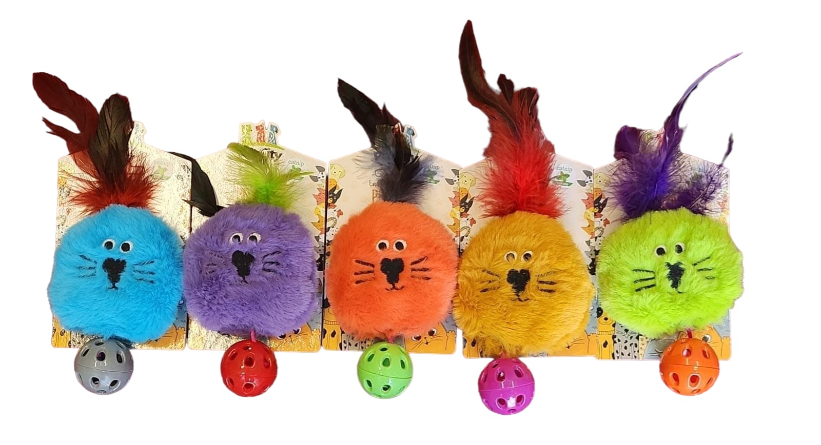 RD-1021 Cattoys yuvarlak aslan kafa zilli kedi oyuncağı-1